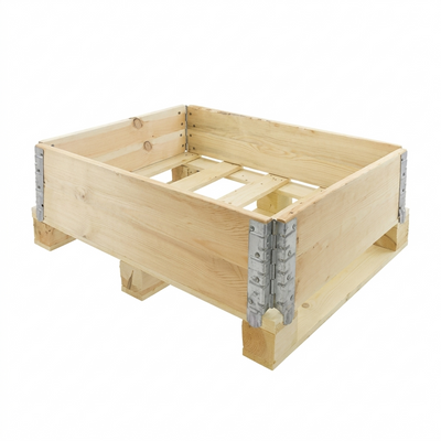 New Wooden Pallet Collar 800 x 600 x 200mm | 4-Hinge Foldable ISPM 15 Certified
