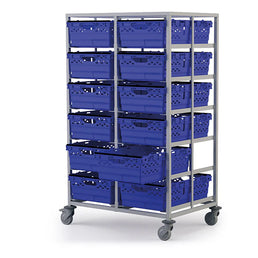 12 x Euro Trolley – Double Trolley for 35L Bale Arm Crates (600x400x197mm)