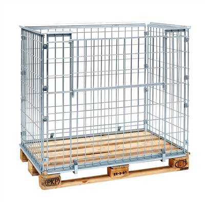 Foldable Pallet Frame for EUR Pallets – Stackable Mesh Pallet Cage | 800kg Load Capacity