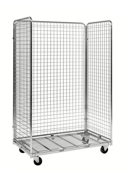 Wire Trolley – 3 Sided Galvanised Roll Container | 400kg Load Capacity