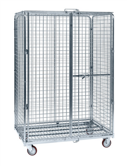 Lockable Mesh Security Container with Braked Castors – 600kg Capacity
