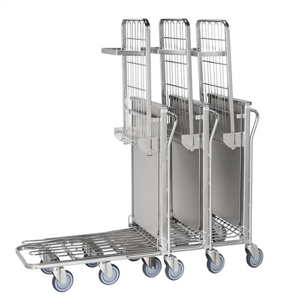 Ergonomic Shop Trolley with Spring-Loaded Shelf – Stackable Storage Trolley | 90kg Dynamic Load Capacity