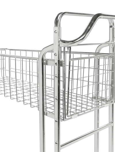 Shop Trolley with Basket – Stackable Storage and Retail Trolley