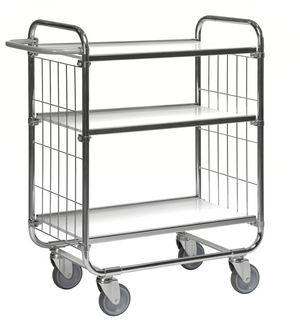 Series 8000 electrogalvanised steel shelving trolley with laminate boards and 250 kg capacity.