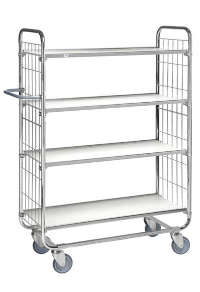 Series 8000 Shelving Trolley – Electrogalvanised with Central Lock – 250 kg Capacity (1395 × 470 × 1590 mm)