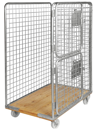 Roll Container with Wooden Base – Heavy Duty Galvanised Roll Cage | 800kg Load Capacity