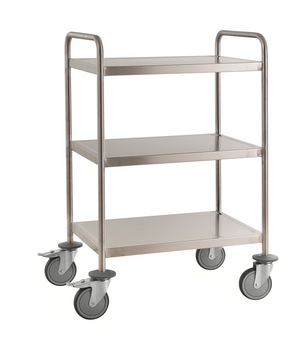 Fully welded 3-level C3 stainless steel trolley measuring 825 x 575 x 1010 mm