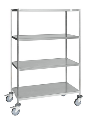Fully Welded 4-Tier Stainless Steel Trolley (No Handles) – C3 (AISI 304) – 1075 × 575 × 1650 mm