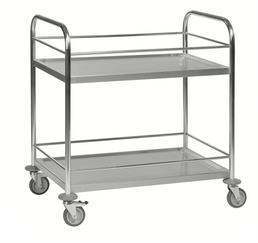 2-Floor Stainless Steel Trolley – C2 – 100 kg Capacity (910 × 590 × 940 mm)