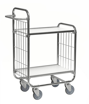 Series 8000 electrogalvanised shelving trolley with adjustable laminate shelves