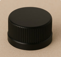 48R3 Black Polypropylene Wadless Caps – Durable, Liner-Free Closure