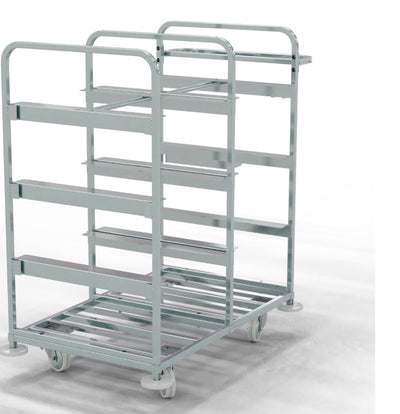 Metal Order Picking Cart – 8 Shelf Warehouse Trolley | 150kg Load Capacity