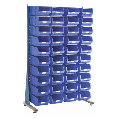 Free-Standing Louvred Panels with Bins | Single Sided Mild Steel Storage Unit
