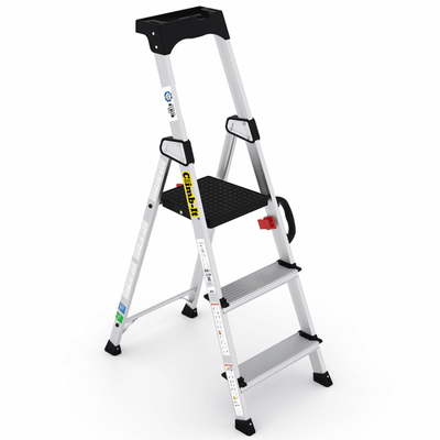 Aluminium Platform Step Ladder 3-7 Tread with Carry Handle 150kg Capacity