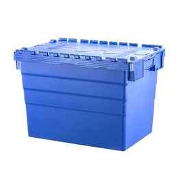 Attached Lid Tote Box – 78 Litres – 600x400x416mm – Stackable & Nestable