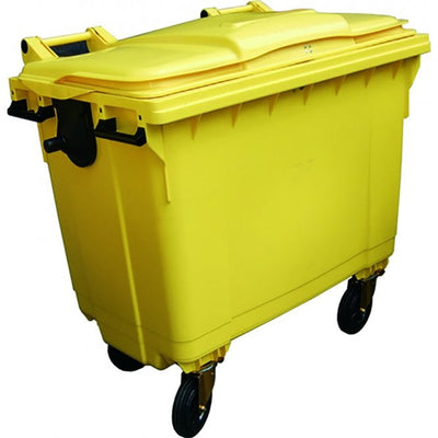 660 Litre Wheeled Waste Bin – Heavy Duty Commercial Wheelie Bin with Hinged Lid