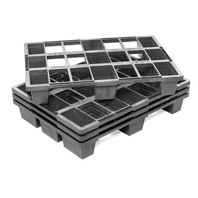 Plastic Display Pallet – 800x600x120mm – Nestable – 9 Legs – 500kg Dynamic Load