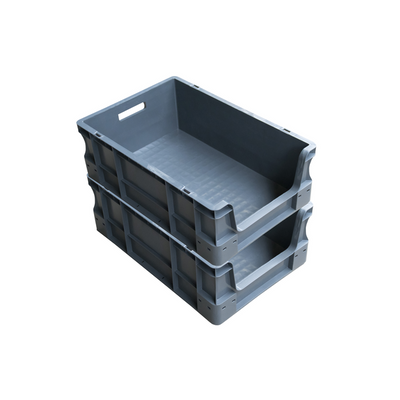 Euro Plastic Stacking Box – 600x400x230mm – 45L – Front Opening – Reinforced Base