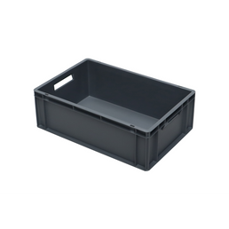 Euro Plastic Stacking Box – 600x400x200mm – 40L Capacity – Closed Base – Open Handles