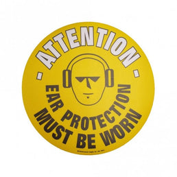 Floor Marker Graphic Sign – Attention Ear Protection Must Be Worn