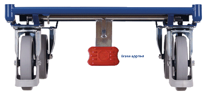 Heavy Duty Steel 2 Shelf Tray Trolley with Brake, 400kg Capacity