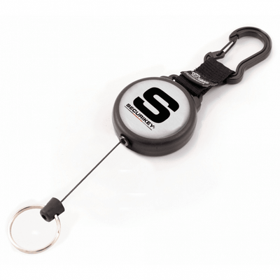 Retractable Karabiner Key Reel with Split Key Ring