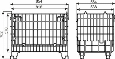 Folding Mesh Container 800 x 600 x 680mm – Stackable Wire Container | 400kg Capacity