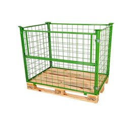 Vouwbare Draadkooi Palletkraag – 1200x800x1000mm – Groen – Euro Pallet Converter
