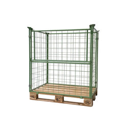 Vouwbare Draadkooi Palletkraag – 1200x800x1200mm – Groen – Euro Pallet Converter