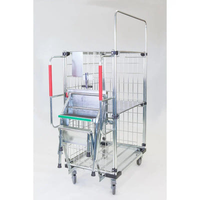 Order Picking Trolley - 1600x640x1800mm - Folding Steps - 450kg Capacity