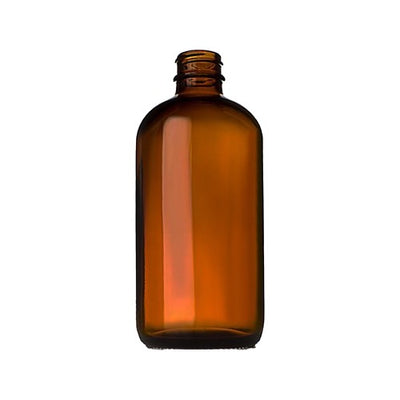 240ml Amber Boston Round Glass Bottle – Versatile UV-Protective Bottle for Beverages & Cosmeti