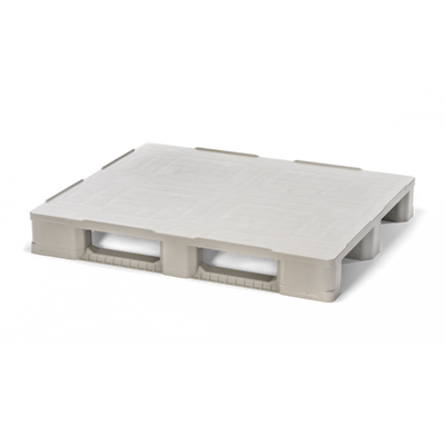 Plastic Pallet - 1200x1000x160mm - Recycled PP, Closed Deck, 3 Skids