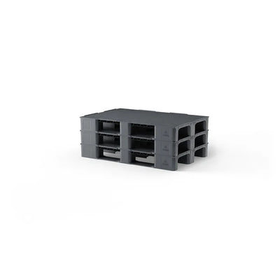 Heavy-Duty Plastic Pallet – 1200x800x150mm – Closed Deck – Recycled PP – 3000kg Static Load – 13kg