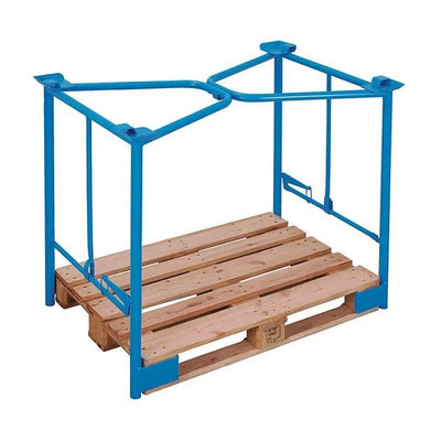 Metal Top Edge – 1200x800x800mm – Foldable Pallet Converter with Clamping Function, Blue