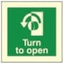 Photoluminescent Turn to Open (Left) Sign – Emergency Exit Safety Sign
