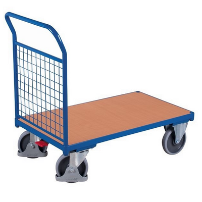 Platform Trolley – 975x500x975mm – Wire Wall – 400kg Capacity – Push Handle – Blue RAL 5010