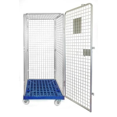 Anti-Theft Roll Container – 810x720x1800mm, Demountable with Plastic Base & Plug-In Gates
