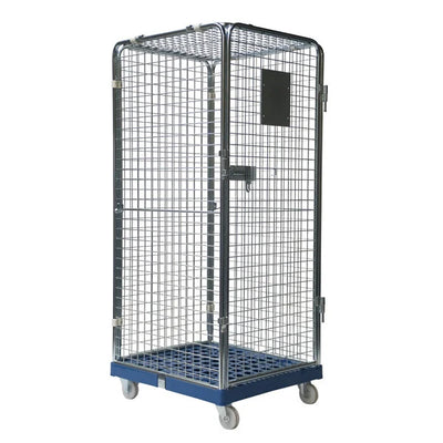 Anti-Theft Roll Container – 810x720x1800mm, Demountable with Plastic Base & Plug-In Gates