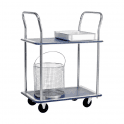 Steel 2 Shelf Trolley with Anti-Slip Shelves, 120kg Capacity, 725 x 470 x 950mm