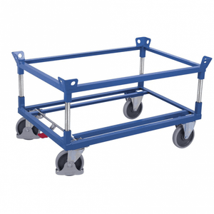 Steel Raised Height Euro Pallet Dolly with Brake – 500kg Capacity