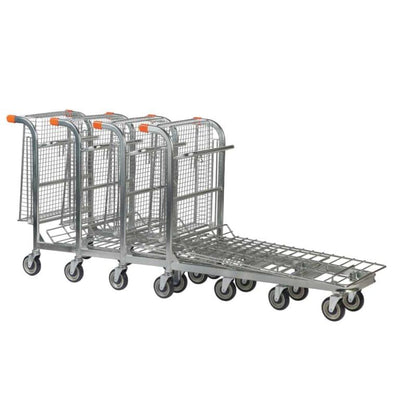 Nestbare voorraadwagen met opvouwbare mand