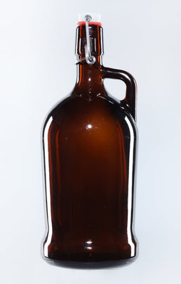 1 Liter Amber Swing-Stopper Growler met Handvat