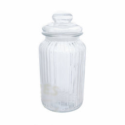 1,3 Liter Geribbelde Knop-Stopper Glazen Pot