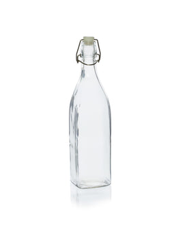 1 Liter Vierkante Swing-Stopper Glazen Waterfles