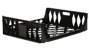 Stapelbare 10 Brood Ventilerende Broodlade (Zwart) Schuine Weergave